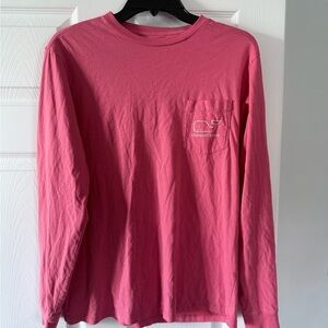 Vineyard Vines Men's Long Sleeve Tee in Pink